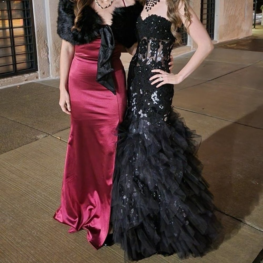 JOVANI Glittery Black Corset Gown! #172008